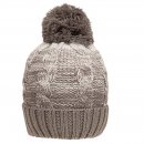 A1627- ADULTS UNISEX KNITTED BOBBLE HAT WITH TEDDY LINING