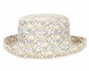 A1657- LADIES FLORAL PRINT TURN UP BRIM SUN HAT