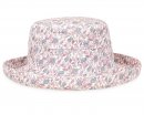 A1657- LADIES FLORAL PRINT TURN UP BRIM SUN HAT