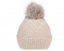 A1670- LADIES PATTERN KNITTED BOBBLE HAT/FAUX FUR POM POM