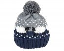 A1678- LADIES SHEEP PRINT KNITTED BOBBLE HAT