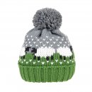 A1678- LADIES SHEEP PRINT KNITTED BOBBLE HAT