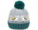 A1679- LADIES LLAMA PRINT KNITTED BOBBLE HAT