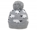 A1680- LADIES SHEEP PRINT BOBBLE HAT