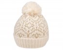 A1685- LADIES BOBBLE HAT WITH METALLIC WEAVE