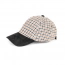 A1768 - MENS CHECKED BASEBALL WITH SUEDETTE PEAK