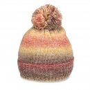 A1790- LADIES RAINBOW KNITTED BOBBLE HAT WITH FLEECE LINING