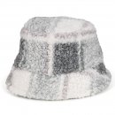 A1803-  LADIES TEDDY BEAR FUR BUCKET HAT WITH FLEECE LINING