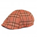 A1859- MENS CHECKED PREFORMED PEAK FLAT CAP