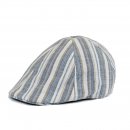 A1860- MENS STRIPED PREFORMED PEAK FLAT CAP