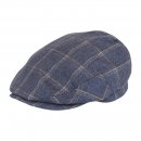 A1875-MENS CHECKED FLAT CAP WITH HAWKINS METAL LOGO