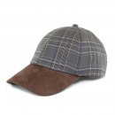 A1882- MENS CHECKED BASEBALL WITH SUEDE EFFECT PEAK