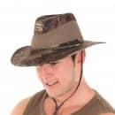 Wholesale mens forest camo fedora with air vents on model