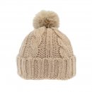 A1925-PK OF 12- LADIES KNITTED BOBBLE HAT WITH INSIDE LINING