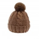 A1928-PK OF 12- LADIES KNITTED BOBBLE HAT WITH INSIDE LINING