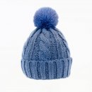A1929-PK OF 12- LADIES KNITTED BOBBLE HAT WITH INSIDE LINING
