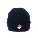A1943- MENS ROBIN PRINT KNITTED SKI HAT WITH FLEECE LINING