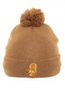 A1994- ADULTS FOX & SQUIRREL PRINT BOBBLE HAT- FLEECE LINING