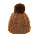 A2002- PK OF 12- KNITTED BOBBLE HAT WITH INSIDE LINING