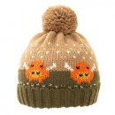 A2006- LADIES HIGHLAND COW PRINT KNITTED BOBBLE HAT