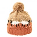 A2007- LADIES SHEEP PRINT KNITTED BOBBLE HAT