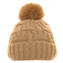A2046- PK OF 12- KNITTED BOBBLE HAT WITH INSIDE LINING