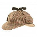 Wholesale deerstalker sherlock holmes hat with second type of tweed