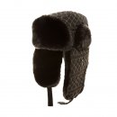 Wholesale trapper with heart embroidery with faux fur trim