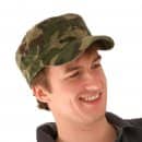 Wholesale green camoflage fitted cadet cap on model