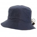 Bulk mens bush hat developed from navy microfibre materials with adjuster and inside pocket