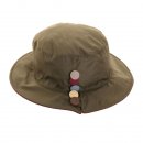 Wholesale womens showerproof hat with button detail in olive