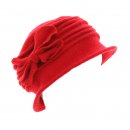 Wholesale red ladies crushable wool hat