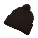 Bulk chunky knit ski hat featuring a pom pom and in a black colour scheme