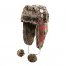 Wholesale spotty trapper hat with fur trim