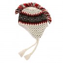 Wholesale adults unisex knitted peru hat with mohican design in white