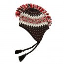 Wholesale adults unisex knitted peru hat with mohican design in black