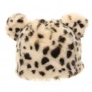 Wholesale adults faux fur ski hat with fur pom pom ears with natural animal print