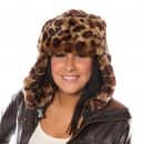 Wholesale leopard spots assorted faux fur animal print trapper on model