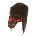 Wholesale black mens cable knit trapper hat