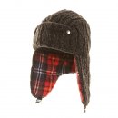 Wholesale grey mens cable knit trapper hat
