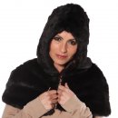 Luxury wholesale faux fur hood in black