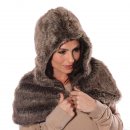 Luxury wholesale faux fur hood in brown