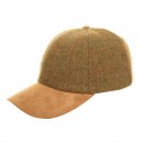 Wholesale dark green tweed baseball with faux suede peak