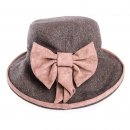 Green coloured ladies tweed herringbone wide brim hat for purchase from hat supplier SSP Hats