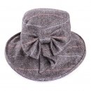 Grey ladies tweed herringbone wide brim hat for purchase from hat supplier SSP Hats