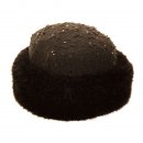 Wholesale ladies quality boucle hat with faux fur trim in black