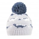 Wholesale baby boys dinosaur knitted bobble hat in grey