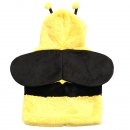 Wholesale childrens furry bee gilet from the back