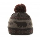 Wholesale polar bear bobble hat for boys in navy and brown