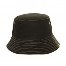 Bulk boys plain cotton bucket hat in black